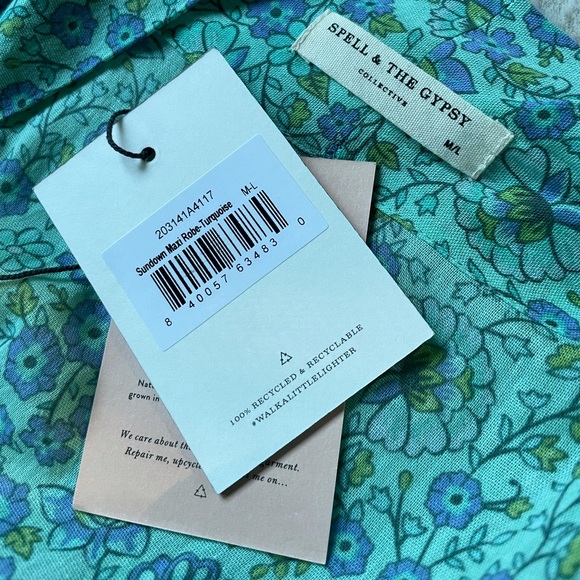 Spell | Sundown Maxi Robe Turquoise | M/L - Picture 14 of 16
